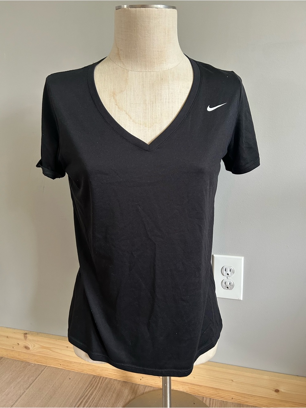 Nike Women’s Black V-Neck Short Sleeve DRI-FIT Tee